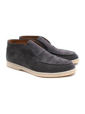 Loro Piana Charcoal Suede Open Walk Shoes
