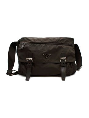 Prada Brown Nylon Messenger Bag