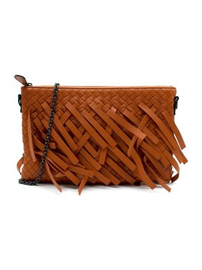 Bottega Veneta Tan Fringe Intrecciato Chain Bag