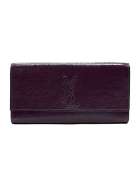 Saint Laurent Purple Glossy Leather Clutch