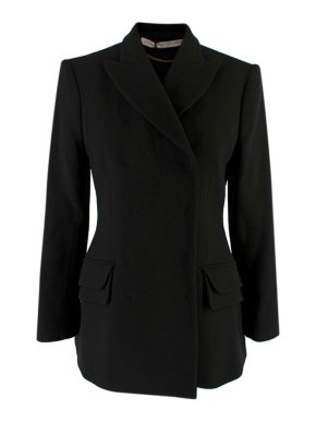 Emilia Wickstead Black Wool Brenton Crepe Blazer
