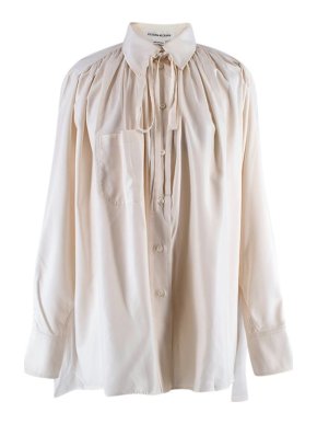 Victoria Beckham Gathered Tie Neck Blouse
