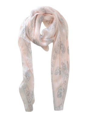 Alexander McQueen Pale Pink Silk Skull Scarf