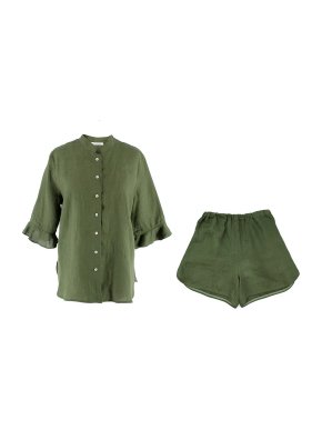 Sleeper Green Linen Top and Shorts