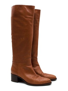 Prada Brown Leather Calf Boots