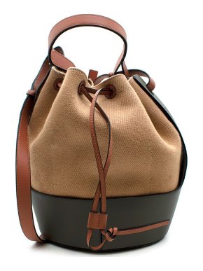 Loewe Green Brown Leather Bucket Bag