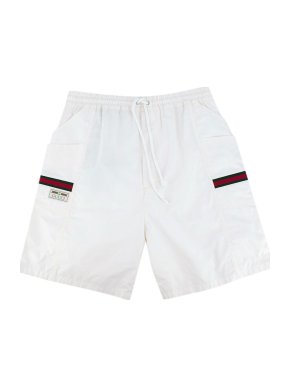Gucci Web Trim Cream Cotton Shorts