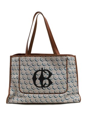 Connolly Blue Logo Print Canvas Tote Bag