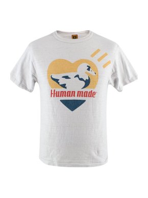 Human Made Duck Print White Cotton T-Shirt