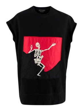 Alexander McQueen Sleeveless Black & Red Skeleton Sweatshirt