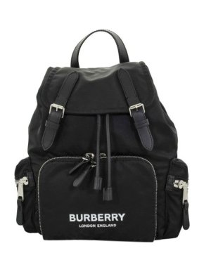 Burberry Black Nylon Leather Medium Rucksack Backpack