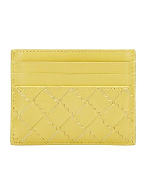 Bottega Veneta Intrecciato Yellow Card Holder