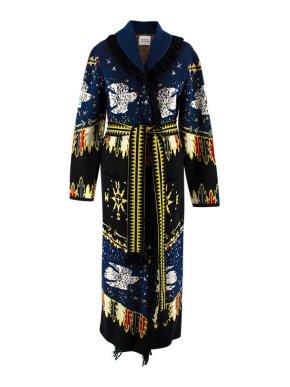 Hayley Menzies Frill Blue, Black Neon Yellow Cardigan