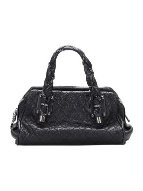 Chanel Aged Calfskin Quilted Lady Braid Bowler Bag