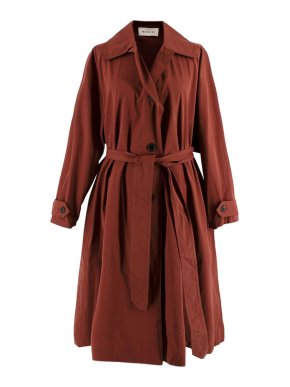 Masscob Cotton Blend Rust Belted Coat