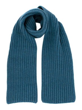 Loro Piana Blue Chunky Knit Cashmere Scarf