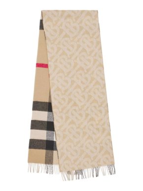 Burberry Reversible Jacquard Woven Cashmere Scarf