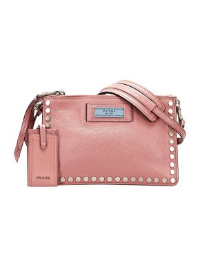 Prada Vitello Lux Etiquette Studded Crossbody