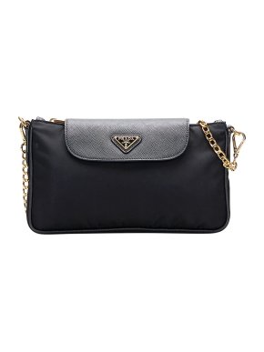 Prada Tessuto Saffiano Crossbody Chain Bag