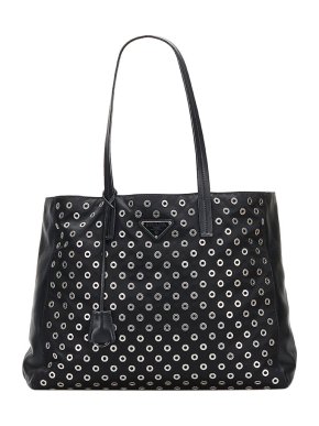 Prada Eyelet Detail Tessuto Tote