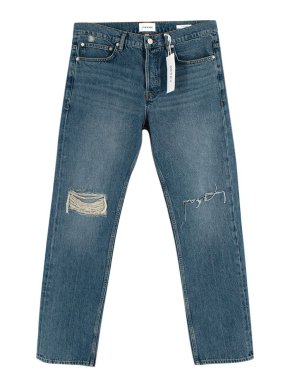 Frame Distressed Straight Jeans
