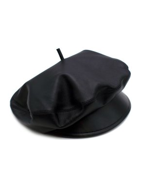 Dior Black Leather Lambskin Baker Boy Cap - Size 57