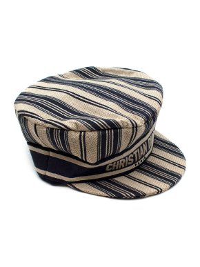 Dior Striped Cotton Bayadere Newsboy Hat