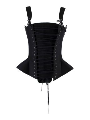Dior Black Lace-up Silk & Wool Corset