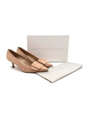 Manolo Blahnik Suede Maysale 50mm Pumps