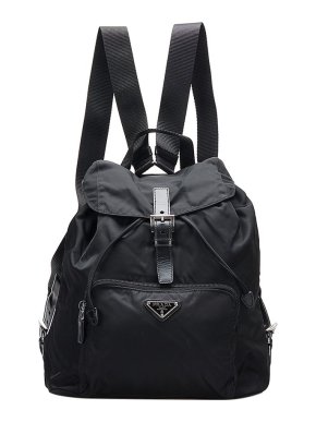 Prada Tessuto Leather Trim Backpack