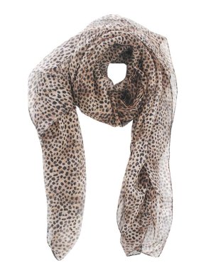 Saint Laurent Leopard Print Silk Scarf