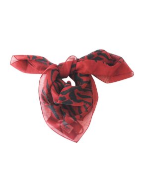 Saint Laurent Red Wool Zebra Print 65cm Scarf