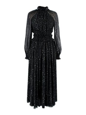 Giambattista Valli Black Silk Printed Dress