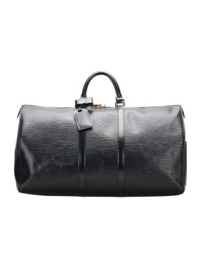 Louis Vuitton Black Epi Leather Keepall 55