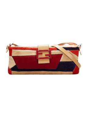 Fendi Patchwork Pony Hair Baguette