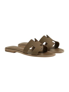 Hermes Etoupe Epsom Leather Oran Sandals