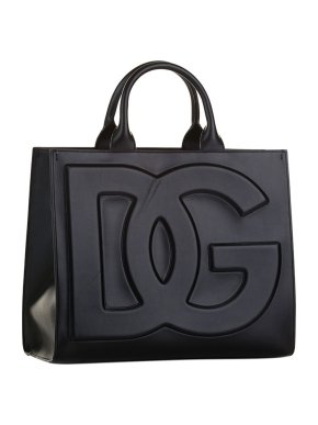 Dolce & Gabbana Black Leather Medium DG Daily Bag