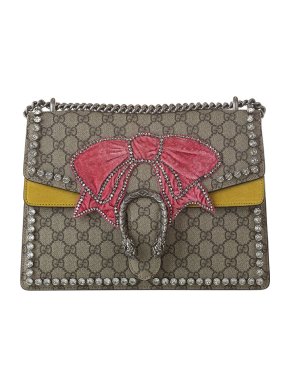 Gucci GG Supreme Crystal Bow Embroidered Medium Dionysus