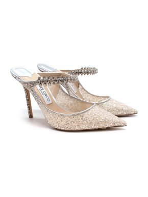 Jimmy Choo Bing 100 Crystal Embellished Tulle Mules