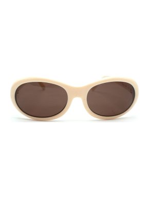 Cartier Cream Acetate Oval Sunglasses