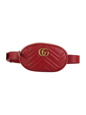 Gucci Calfskin Matelasse GG Marmont Belt Bag