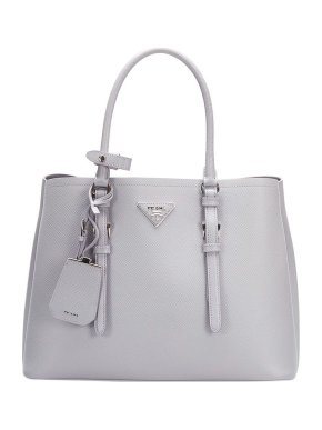 Prada Saffiano Cuir Covered Strap Double Tote Bag