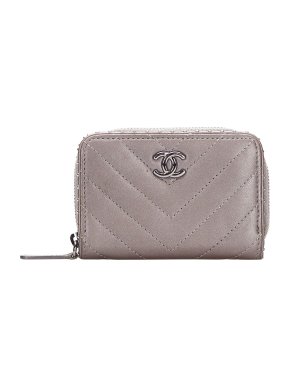 Chanel Lambskin Chevron Coin Pouch