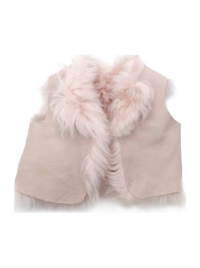 Bonpoint Pink Fur Reversible Leather Vest