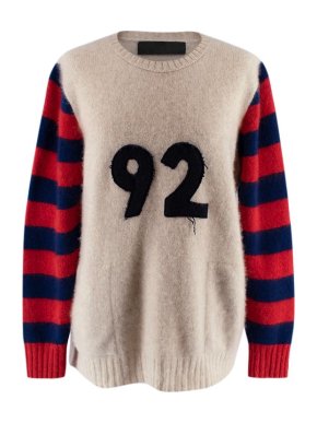 The Elder Statesman 92 Motif Cashmere Crew Neck Jumper