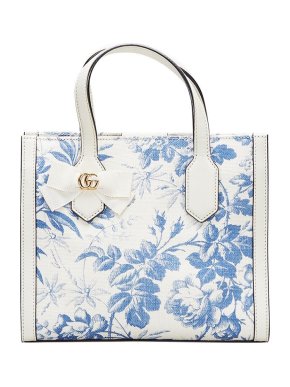 Gucci Herbarium Canvas Ribbon Tote Bag