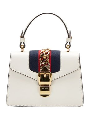 Gucci Sylvie Web Leather Top Handle Bag