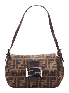 Fendi Zucca Canvas Mini Baguette Bag