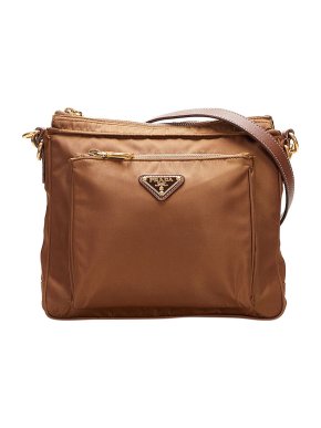 Prada Tessuto Brown Crossbody Bag