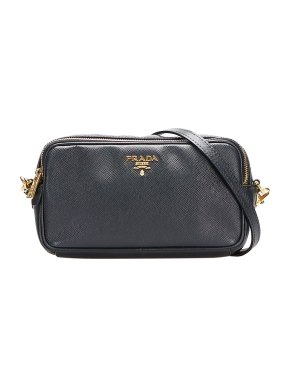 Prada Saffiano Lux Black Crossbody Bag